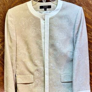Alex Marie Beige Floral Women's Jacket Size 6
